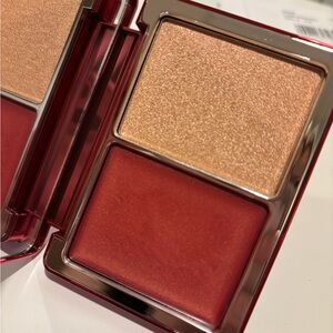 Radiant Glow Blush Duo - Shimmering Gold and Rich Red